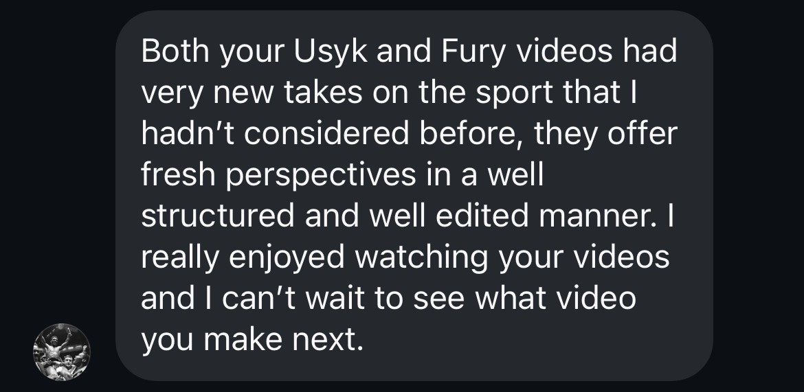 Viewer feedback about the Usyk and Fury video essays